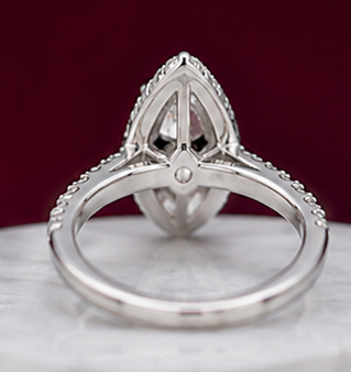 14K Solid White Gold 3.50 CT Marquise Cut Hidden Halo Lab Grown Diamond Engagement Ring | D Color | VVS1 | Gatral Gems