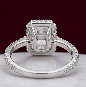14K Solid White Gold 3.50 CT Radiant Cut Halo Lab Grown Diamond Engagement Ring | D Color | VVS1 | Gatral Gems