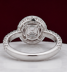 14K Solid White Gold 3.50 CT Asscher Cut Halo Lab Grown Diamond Engagement Ring | 4.30 CT Total | D Color | VVS1 | Gatral Gems